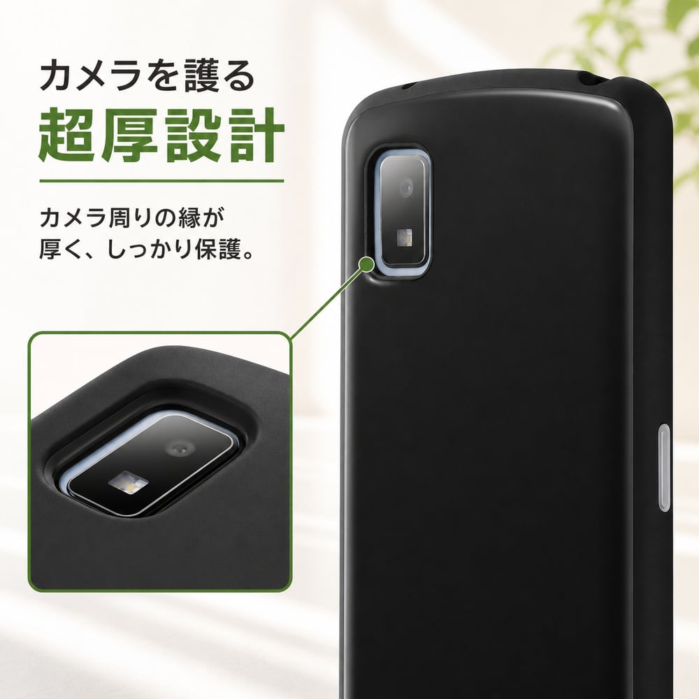 AQUOS wish3 ケース シンプル 耐衝撃 ブラック アクオスウィッシュ3 SH