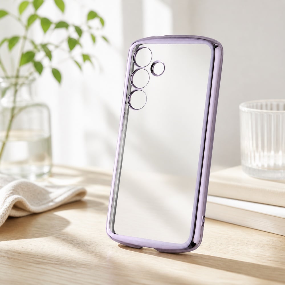 Galaxy S24 ケース クリア メタリック パープル GalaxyS24 SC-51E