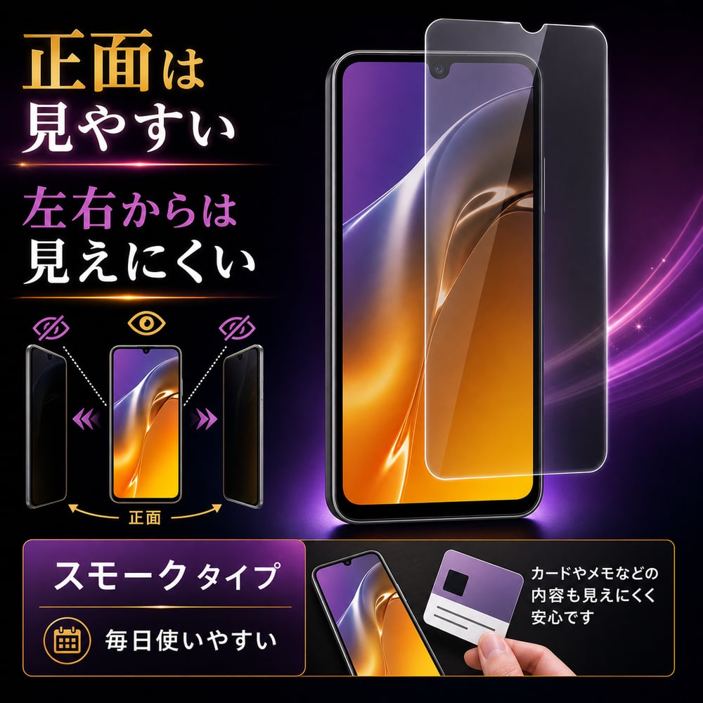 arrows We2 ガラスフィルム 10H 覗き見防止 液晶保護フィルム