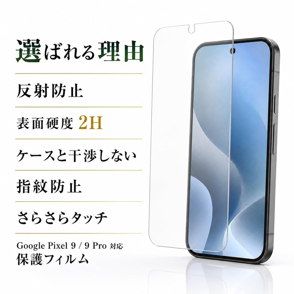 Google Pixel 9 / Pro 保護フィルム 反射防止 指紋防止 PET 液晶保護