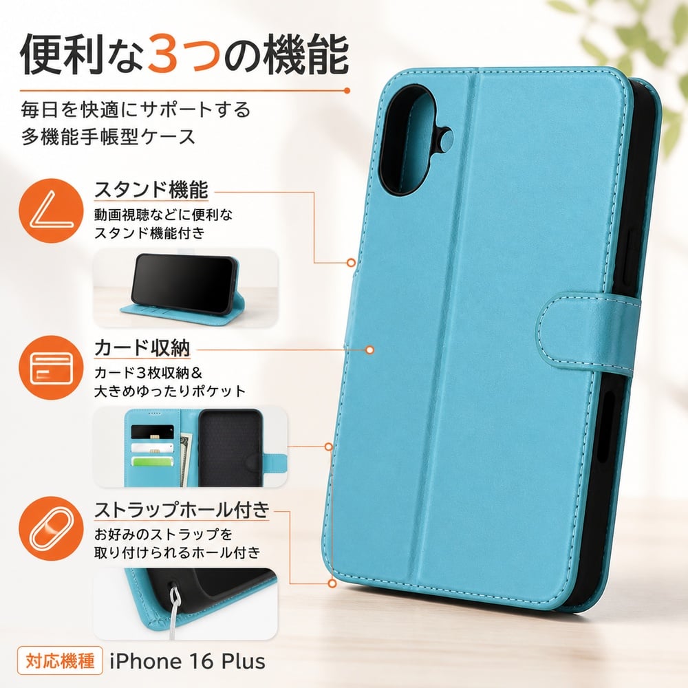 iPhone 16 Plus ケース 手帳型 マグネット iPhone16Plus アイフォン 16