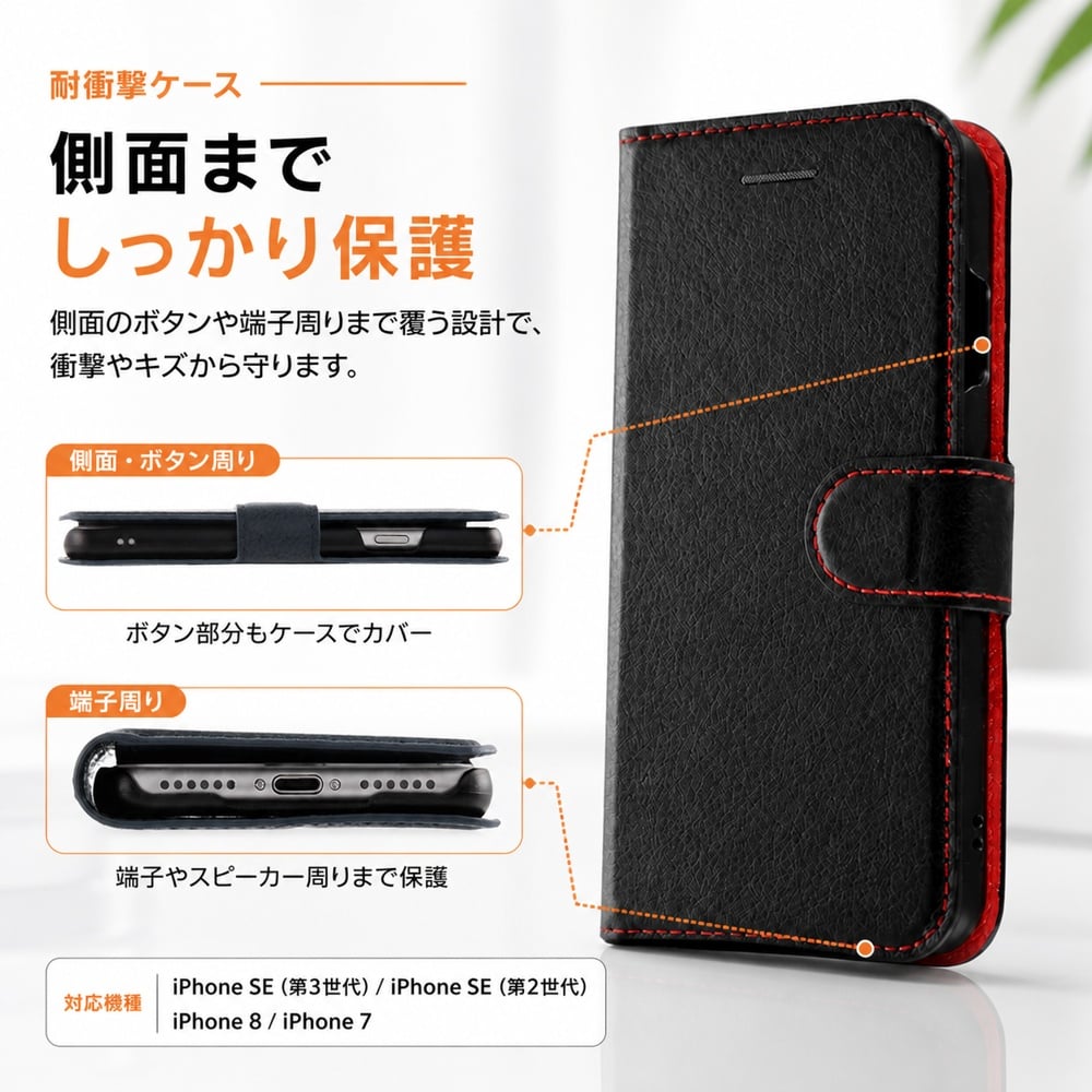 iPhone SE3 ケース 手帳型 マグネット SE2 8 7 iPhoneSE3 iPhoneSE2