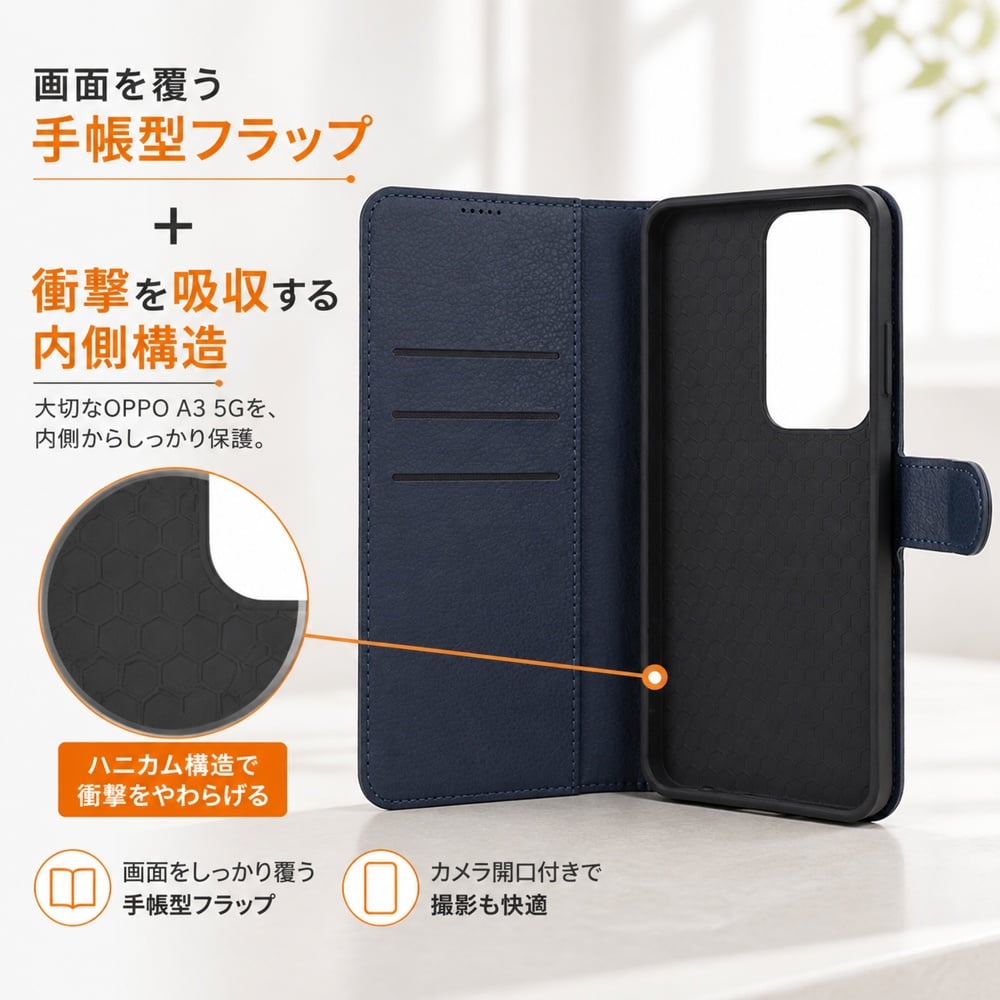 ✨️美品✨️OPPO A3 5G ブラック ケースおまけ 即購入OK OPPO A3 5G ケース 手帳型ケース マグネット OPPOA3 ファイブジー
