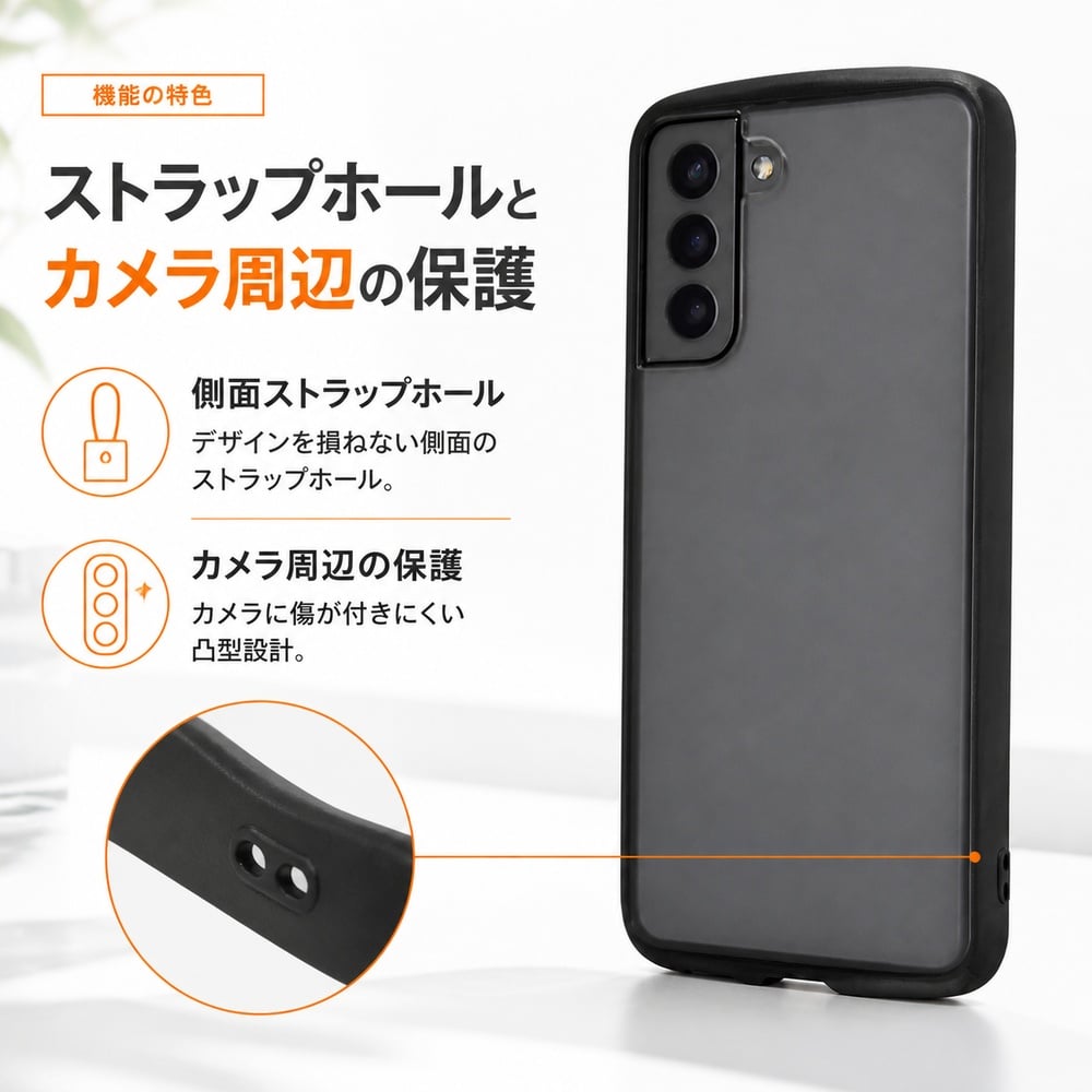Galaxy S21 ケース 耐衝撃 クリア ブラック 黒 black GalaxyS21 docomo