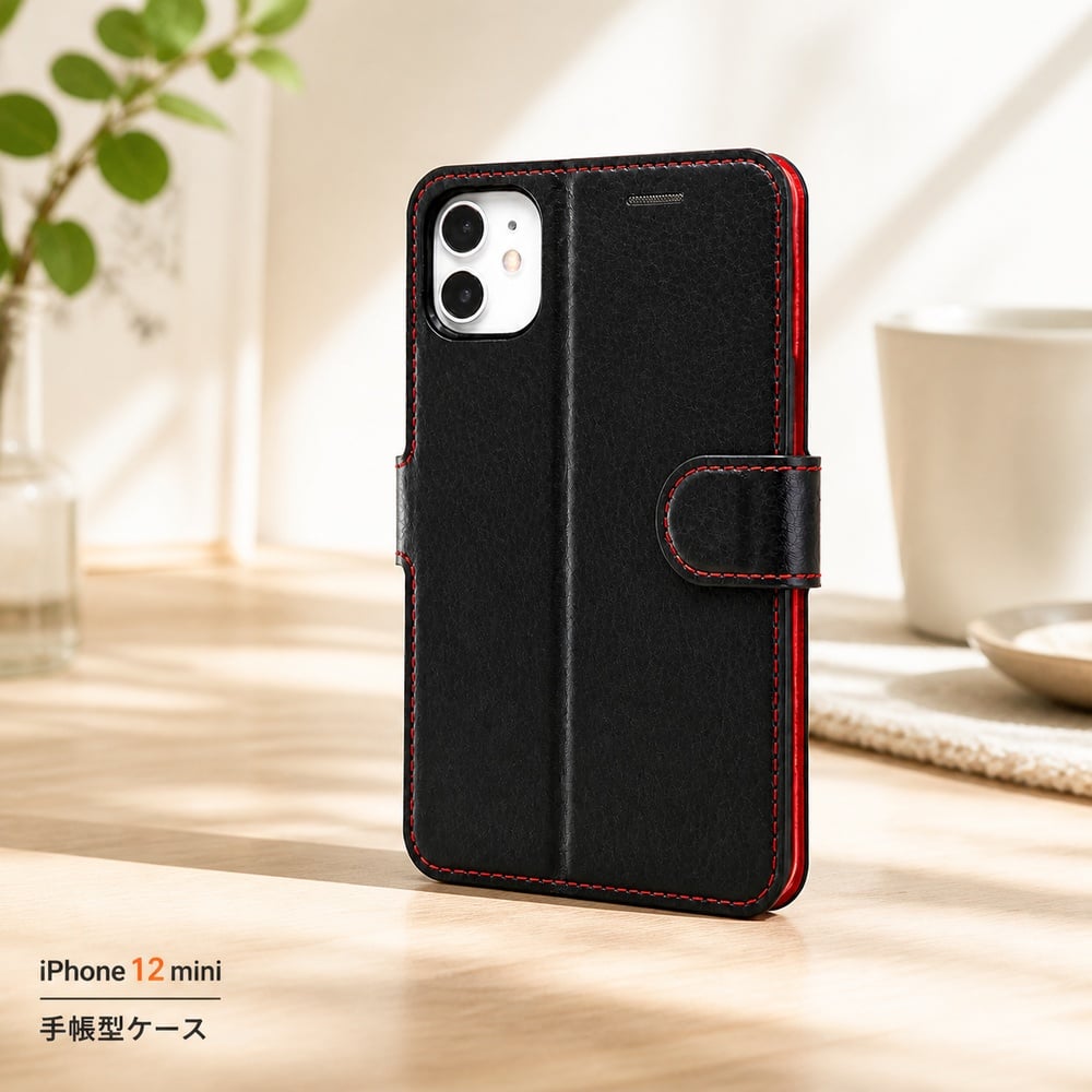 iPhone 12mini BT100% おまけ付き iPhone 12 mini 耐衝撃 手帳型ケース
