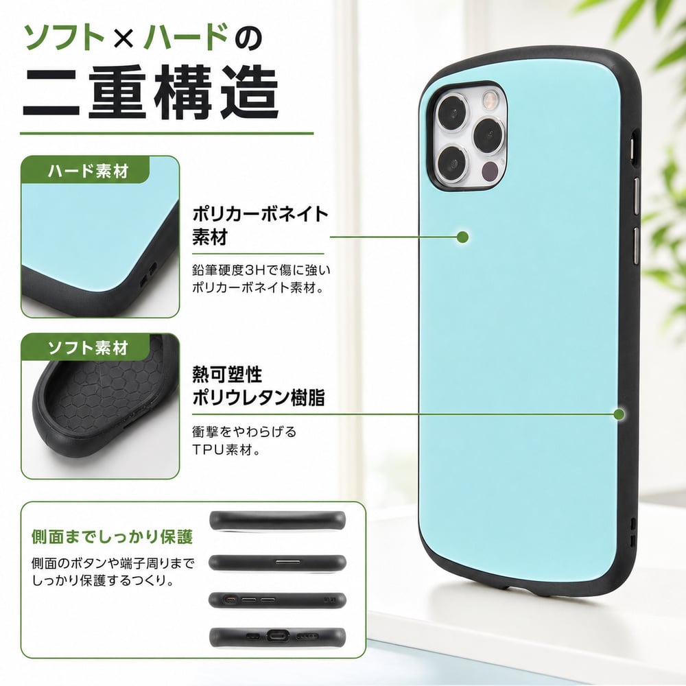 iPhone12 iPhone12Pro ケース ペールブルー 耐衝撃 衝撃吸収 iPhone 12