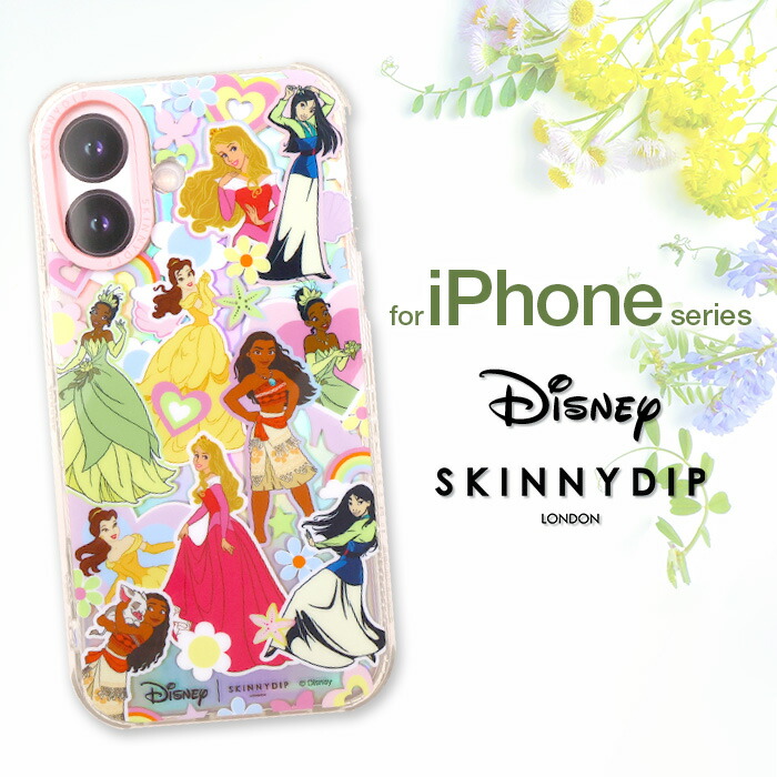 iPhone12 ケース ディズニー プリンセス かわいい SKINNYDIP クリア