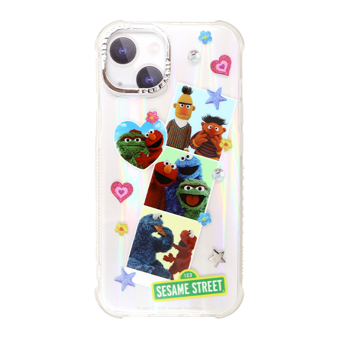 iPhone14 ケース セサミストリート かわいい SKINNYDIP クリア ラメ