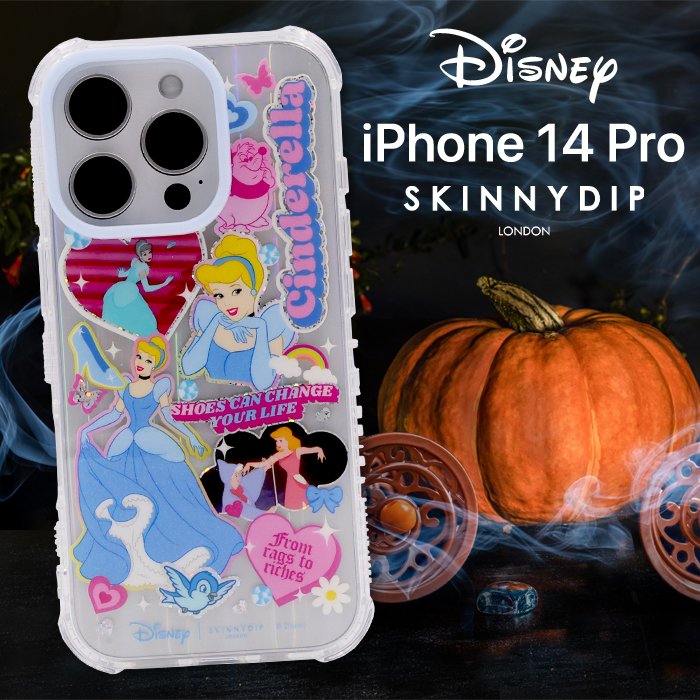 iPhone14Pro ケース ディズニー プリンセス シンデレラ SKINNYDIP ラメ