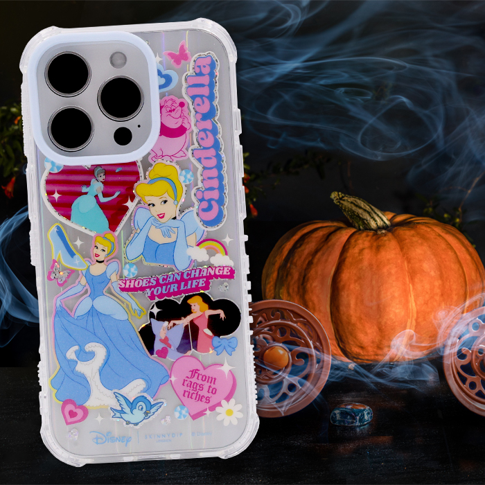 iPhone15Pro ケース ディズニー プリンセス シンデレラ SKINNYDIP ラメ