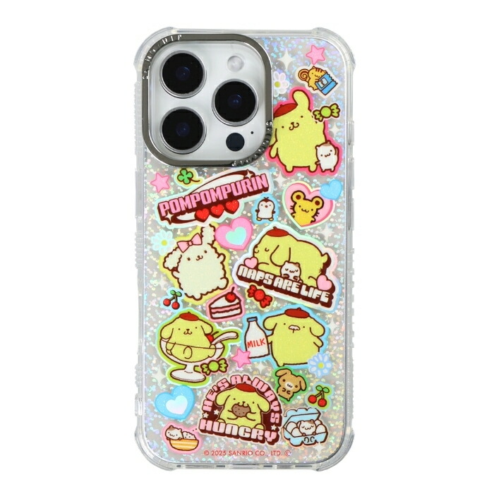 iPhone 16 Pro ケース ポムポムプリン クリア アイフォン16プロ
