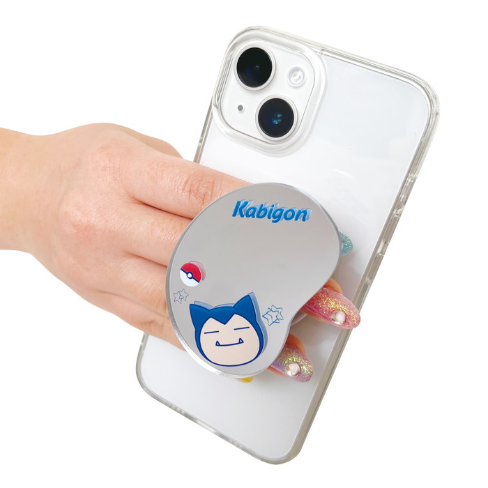 ミラー付スマホグリップ ポケモン カビゴン キャラクター キャラ