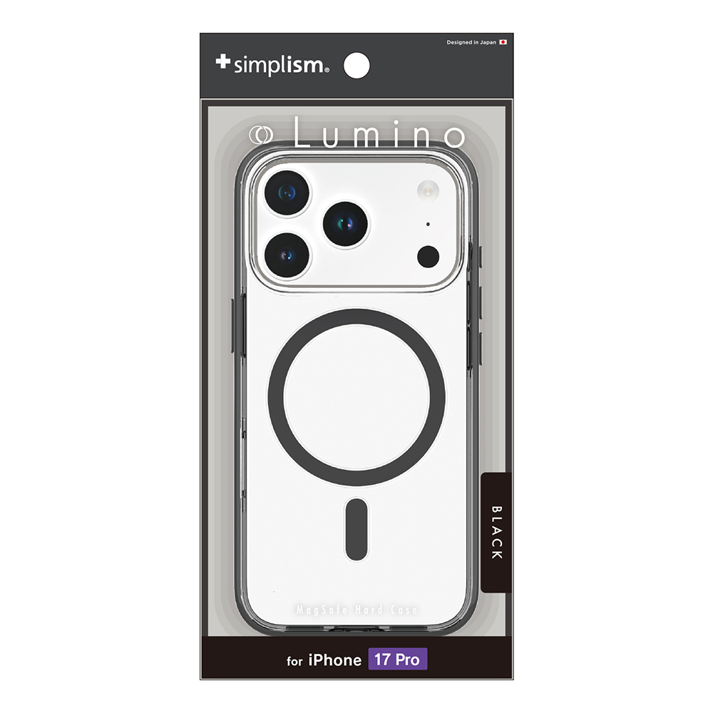 iPhone17 Pro �P�[�X Magsafe�Ή� �u���b�N �w�ʃN���A �ϏՌ� �Ռ��z�� �J�o�[ �A�C�t�H�� �A�b�v�� ���K�i