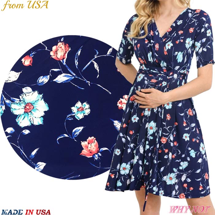 ワンピース 膝丈 5分袖 Vネック カシュクール LAインポートプチ  