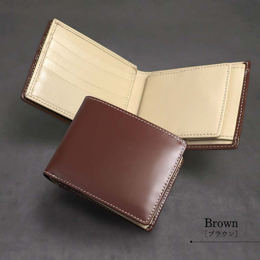 財布 メンズ 二つ折り 本革 バレンタイン ギフト 名入れ 大容量 コンパクト カーボンレザー 牛革 ブランド 無料ラッピング プレゼント DECOS デコス | ブランド登録なし | 02