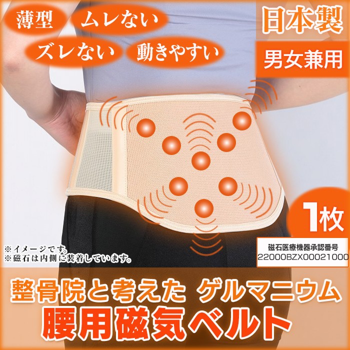 整骨院と考えた ゲルマニウム 腰用 磁気 ベルト 1枚