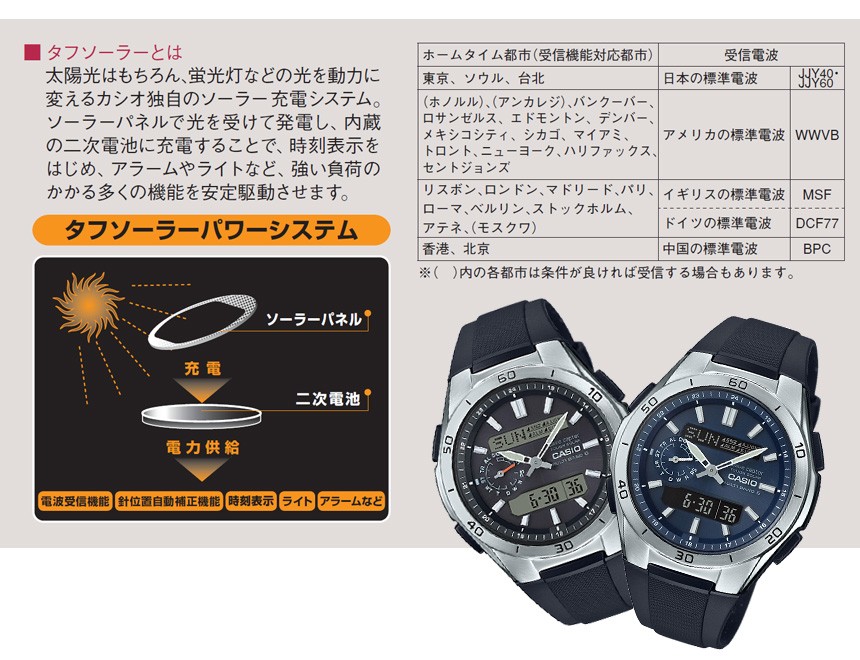 カシオ電波ソーラー腕時計ウェーブセプター WVA-M650【カタログ掲載1803】