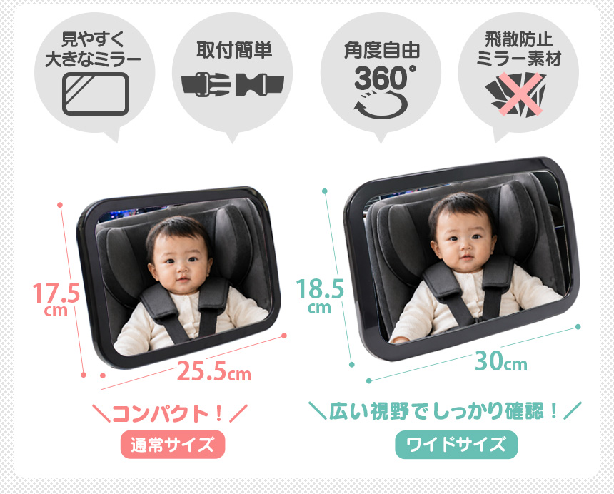 ベビーセーフティミラー「ママ、パパここだよ!」