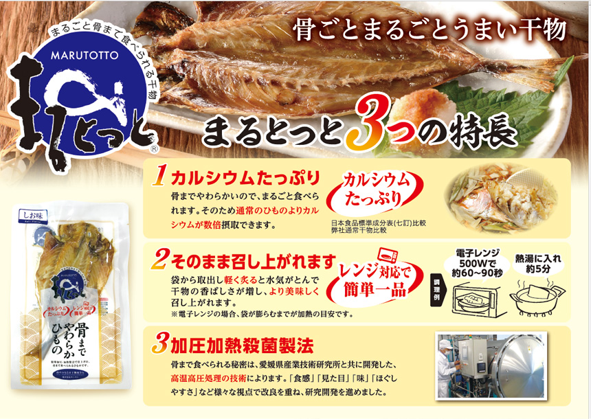骨まで食べられる干物まるとっと8尾セット