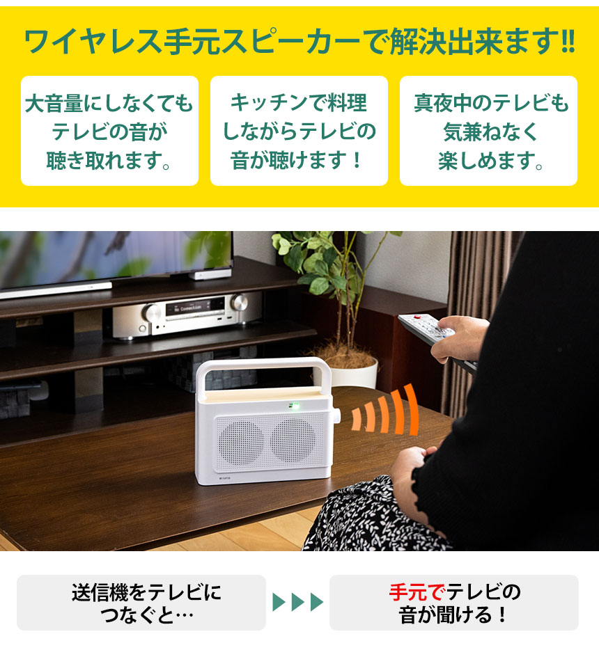 テレビスピーカー 手元 高齢者 集音器 充電式 テレビ用 ワイヤレス 耳元 TV テレビ用 置き型 60代 70代 80代 90代 父 母  79111-1 :78323:暮らしの幸便 - 通販 - Yahoo!ショッピング