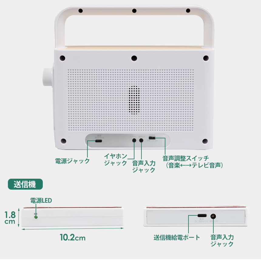 ワイヤレス手元スピーカー音届け