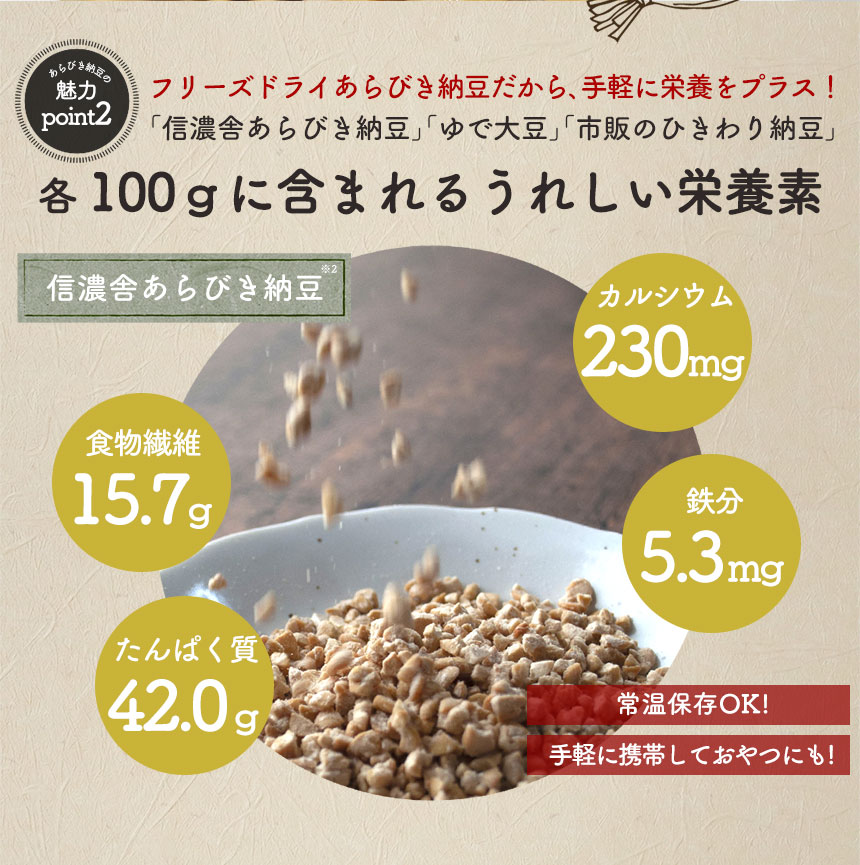 信濃舎 あらびき納豆【100g×3】