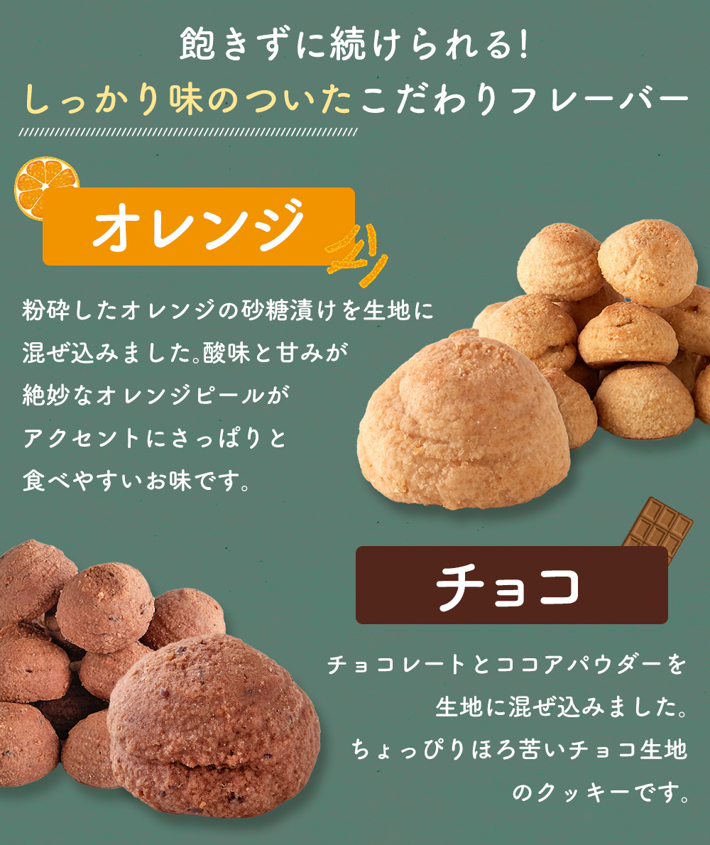 イヌリン入りソフト豆乳おからクッキー 500g（チョコ・オレンジ）