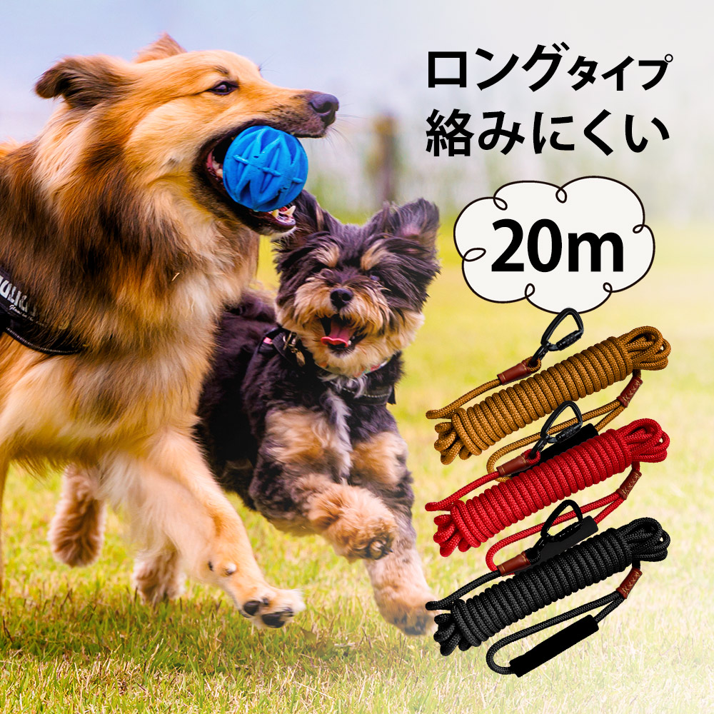 ロングリード 20m 大型犬 中型犬 小型犬 【カラビナが外れない