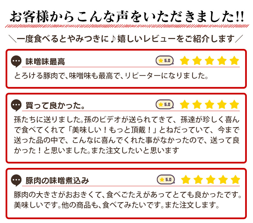 【直送】豚肉の味噌煮込み3本セット