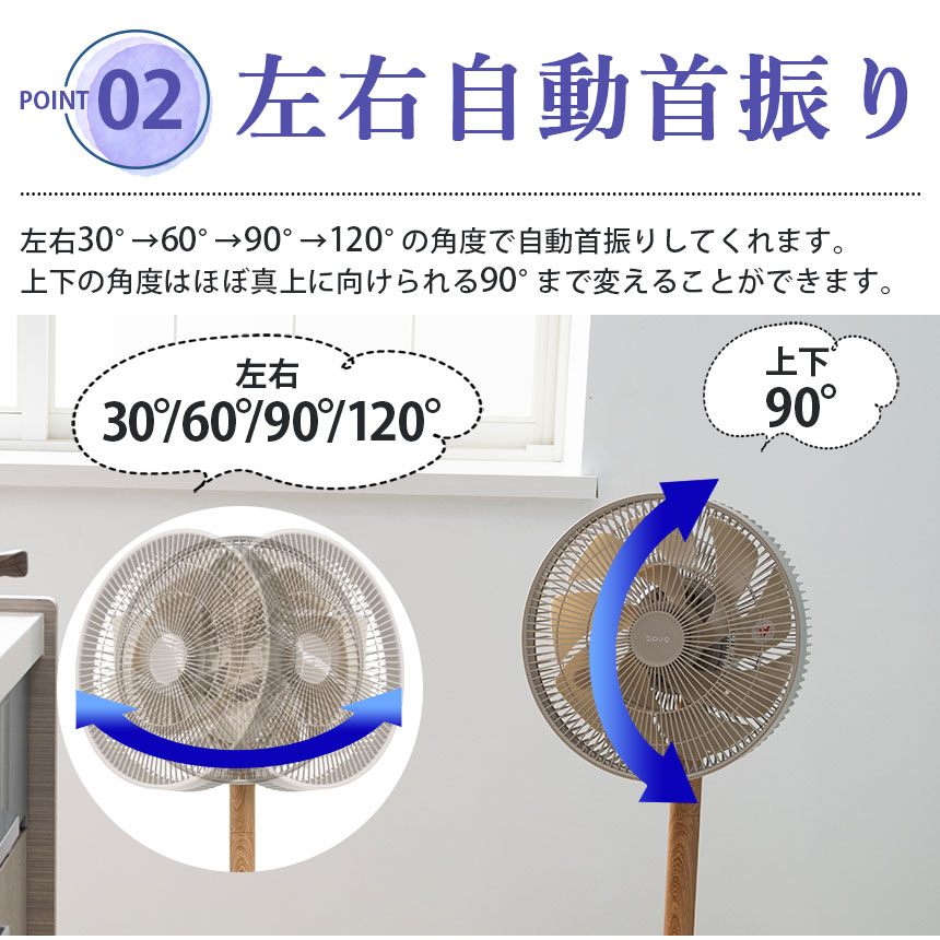 DCリビングサーキュレーターファンDUOAIR MIXTURE WOOD