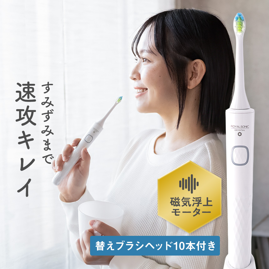 ワイドシステム 電動歯ブラシ 充電式 替えブラシ 10本付き セット 音波