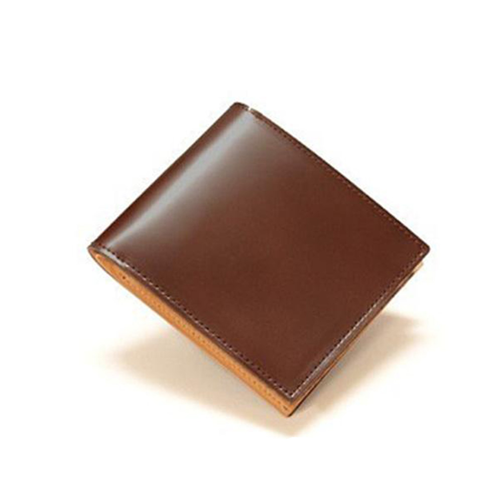 財布 二つ折り 薄い コードバン 二つ折り財布 薄型 薄い財布 メンズ 極