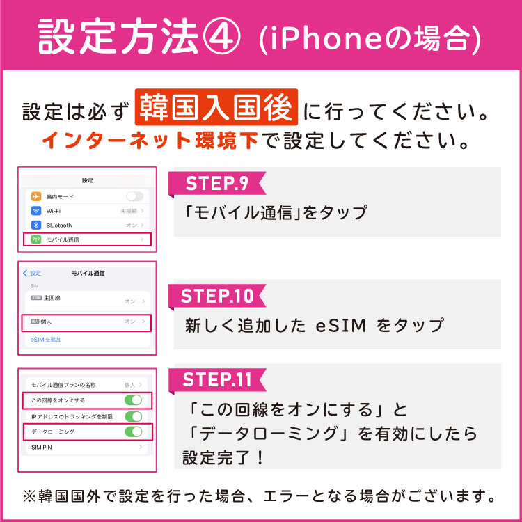 韓国 eSIM プリペイドSIM SIMカード 10日 データ無制限 データ通信のみ可能 プリペイドeSIM KT正規品 テザリング可能 |  | 11