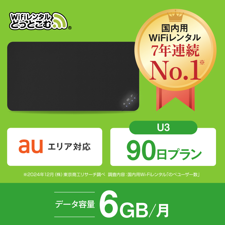ポケットwifi レンタル 1ヶ月 6GB レンタルwifi 90日 wifi レンタル 90日 au U3