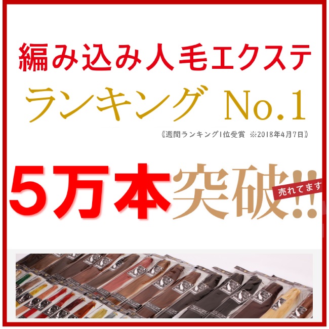 エクステ 人毛100% 編み込み 三つ編み 全10色 60cm 1束10g 子供