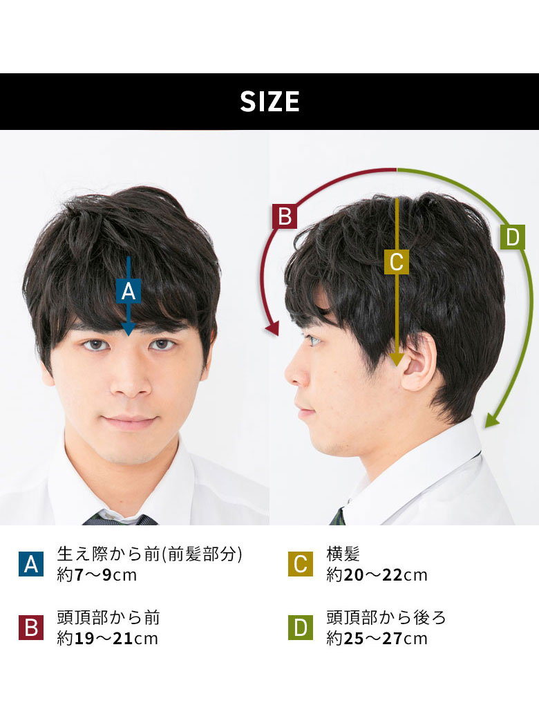 男性用ウィッグ ウィッグ メンズ 608 男性用かつら 黒 マッシュ