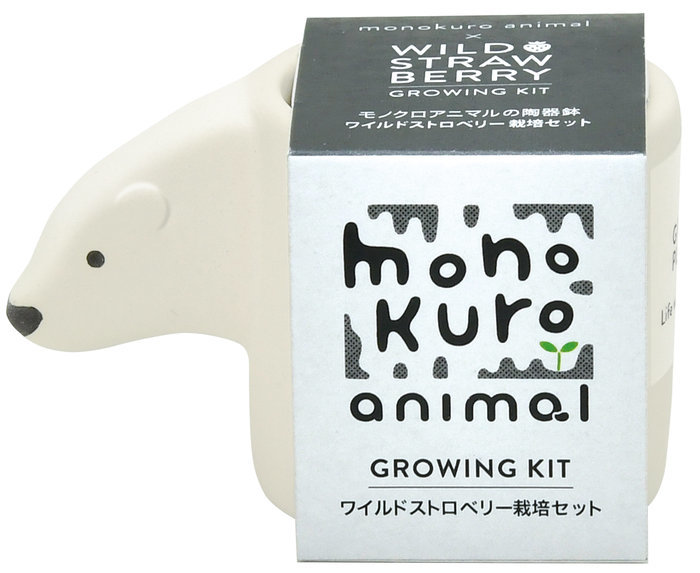 聖新陶芸 モノクロアニマル シロクマ ワイルドストロベリー GD-100703