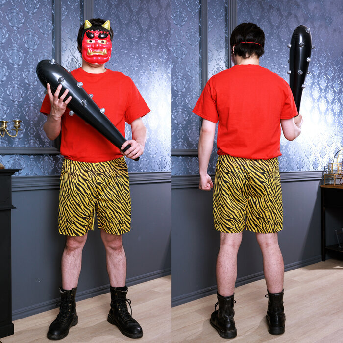 定番節分鬼セット NP 2025年節分 お手軽節分衣装 赤鬼 青鬼 お面 鬼