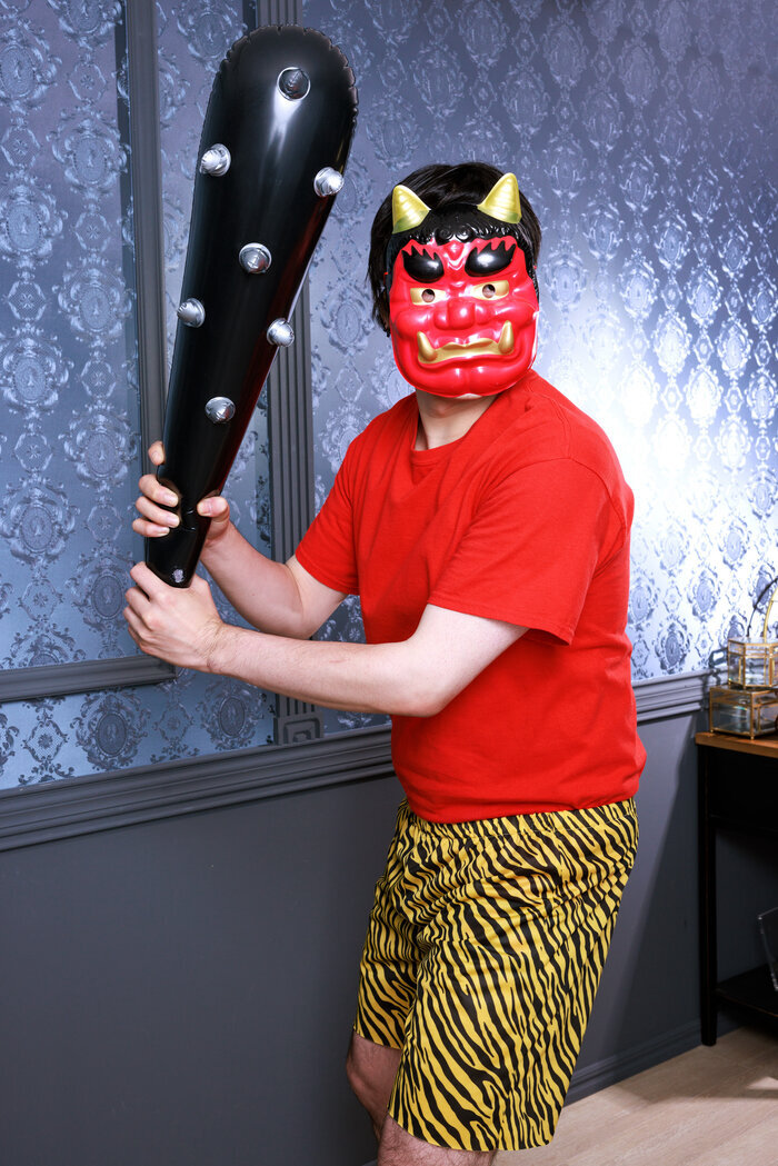 定番節分鬼セット NP 2025年節分 お手軽節分衣装 赤鬼 青鬼 お面 鬼