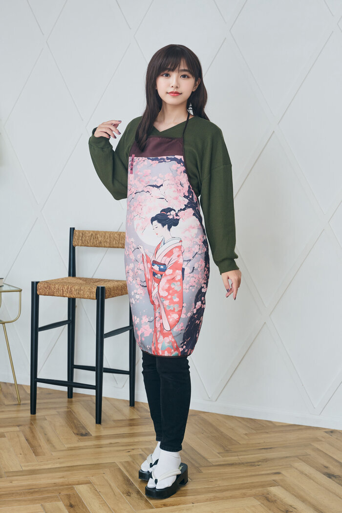 エプロン　和柄　着物リメイク　古布 エプロン 桜着物美人 和柄 和もの 日本土産 : ウィッグランド