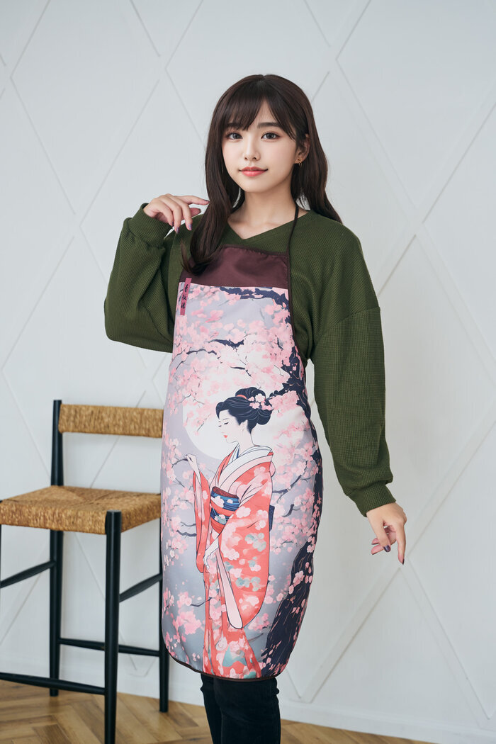 エプロン 桜着物美人 和柄 和もの 日本土産 : ウィッグランド