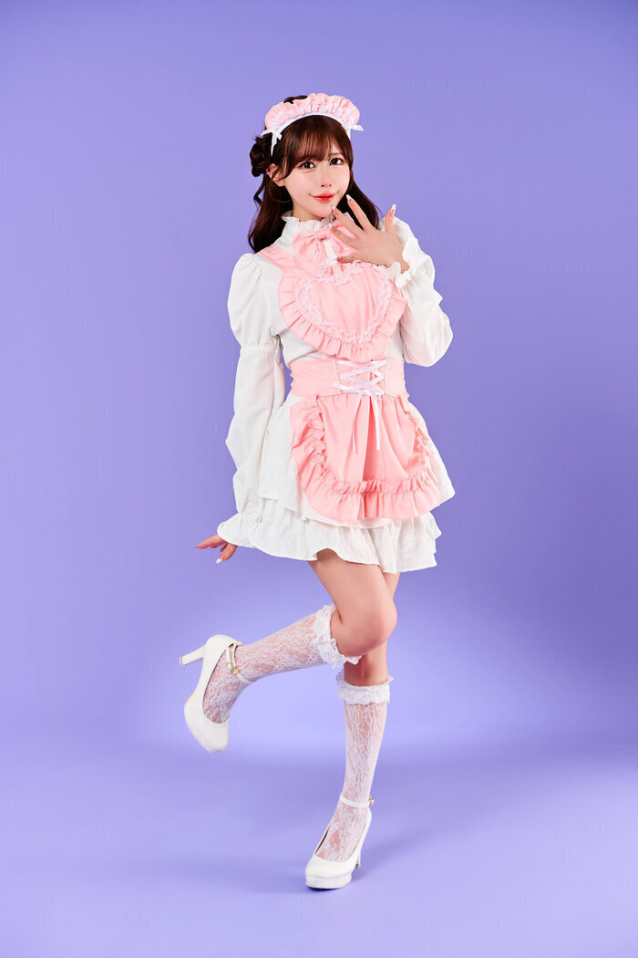 トッピングトップス メイドエプロン ピンク レディース コスチューム