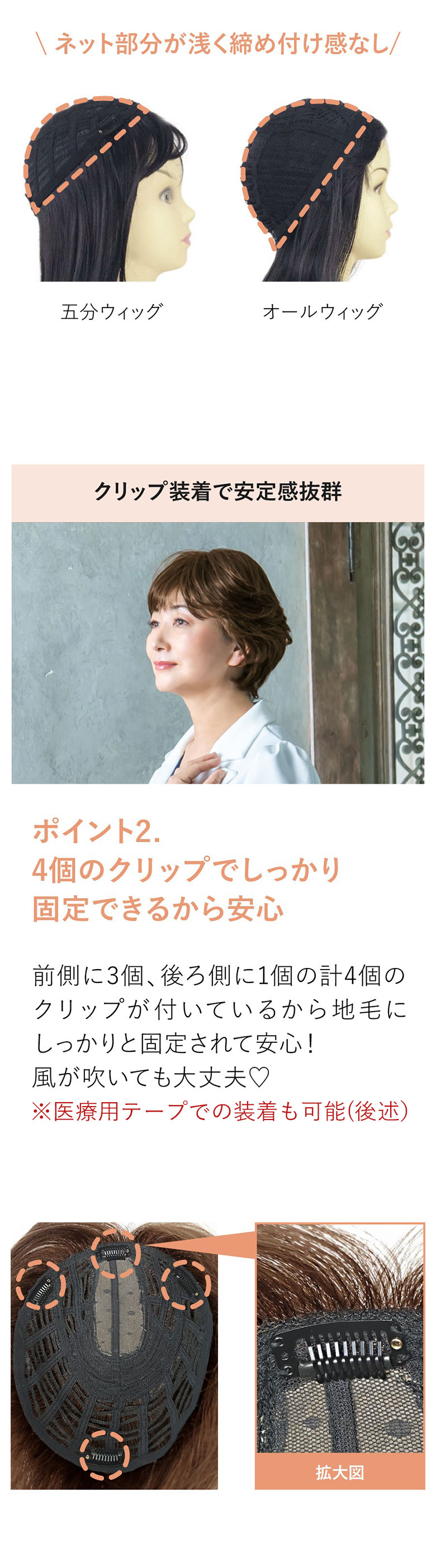 人毛100％ ウィッグ 人毛100％五分ウィッグ ショート プリシラ