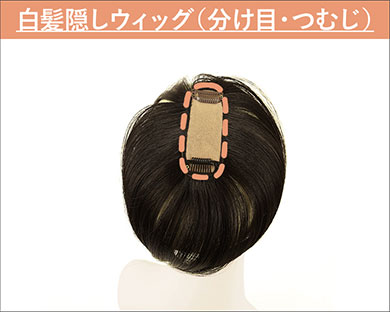 白髪隠しウィッグ（分け目・つむじタイプ）のカバー範囲