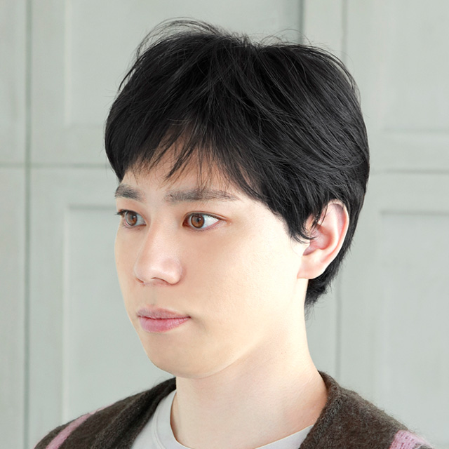 かつら ウィッグ 部分 男性用 頭頂部 薄毛 円形脱毛症 隠す メンズ 白髪 五分ウィッグ ミディアムショート プリシラ（GB-24）の画像