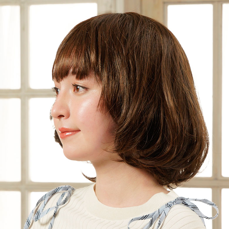 2023年 ウィッグ 女性用 かつら シルエットボブ ショコラブラウン J