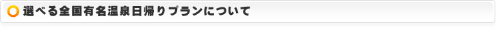 選べる全国有名温泉　日帰りプランについて