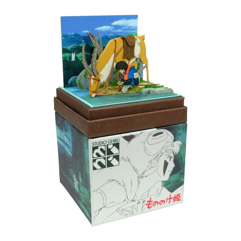 【希少】スタジオジブリ ミニチュアコレクション 木製フレーム スタジオジブリmini もののけ姫 アシタカとヤックル みにちゅあーと