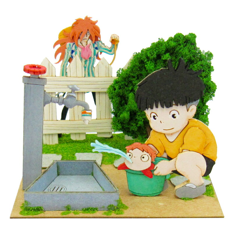 ジブリアート③崖の上のポニョより「坂の上の湊町」25cm×34cm額装品　水彩画 ジブリアート③崖の上のポニョより「坂の上の湊町」25cm×34cm