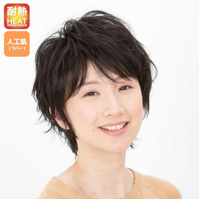 ウィッグ 女性用 かつら ラッフルショート ミルキーブラウン J-1069